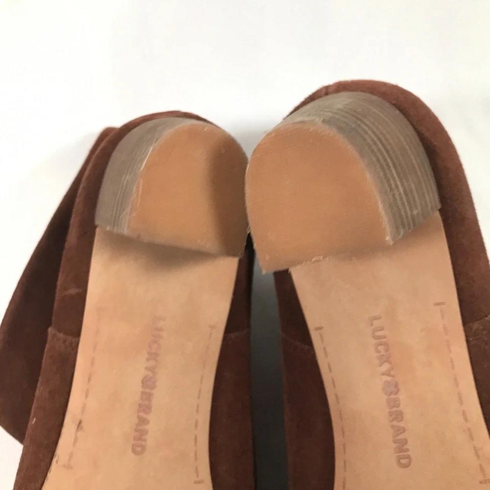 Lucky‎ Brand Womens Suede Ankle Boots M/41 Brown Leather Upper Zaprika Size 9.5